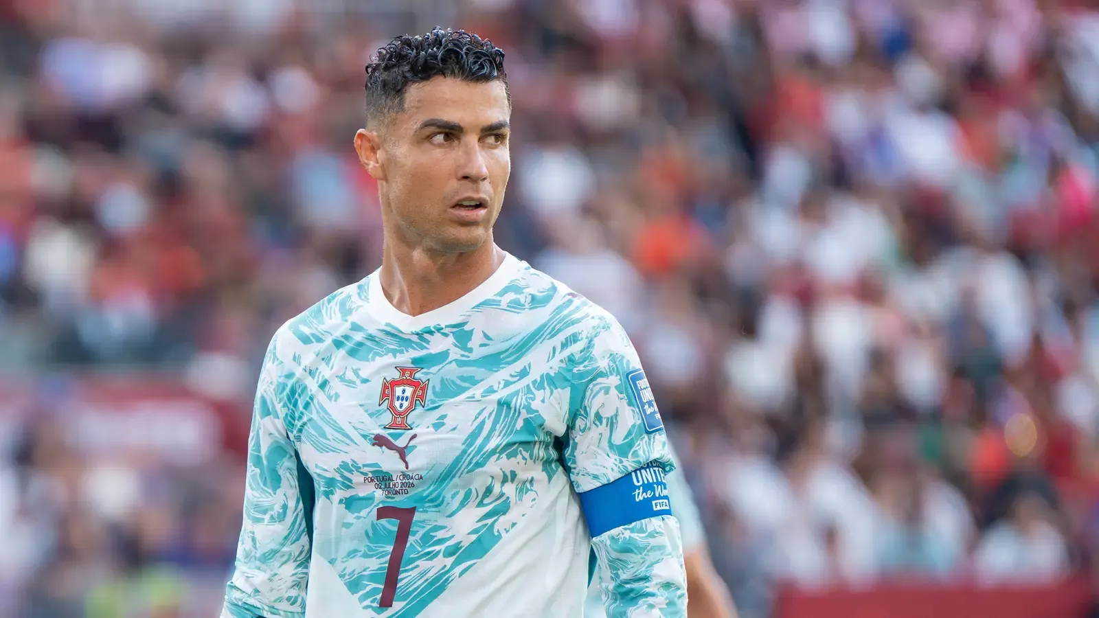 Cristiano Ronaldo con la camiseta de Portugal en el partido Croacia-Portugal del Mundial 2026