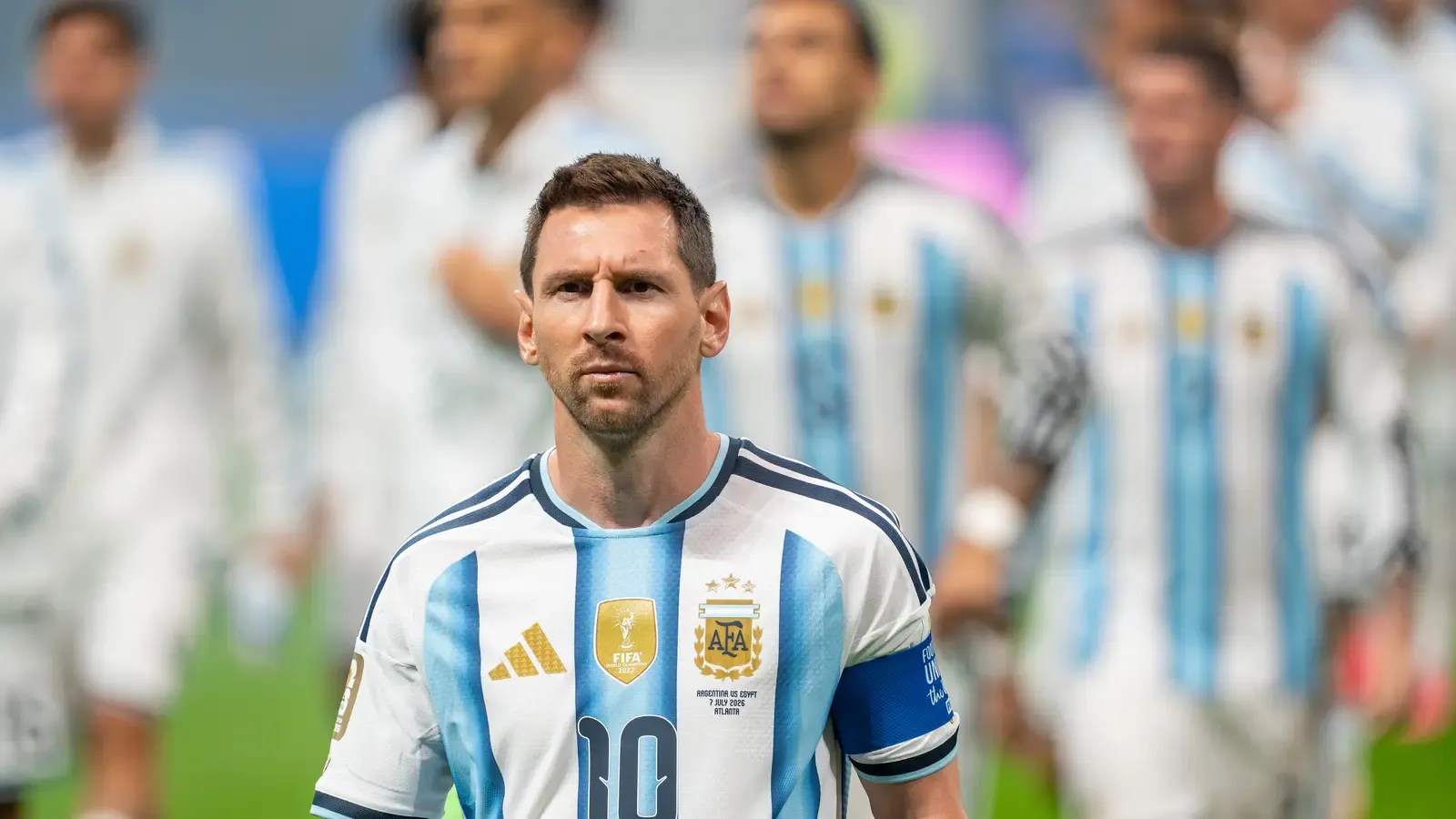 Lionel Messi con la camiseta de Argentina antes del partido Argentina-Egipto del Mundial 2026