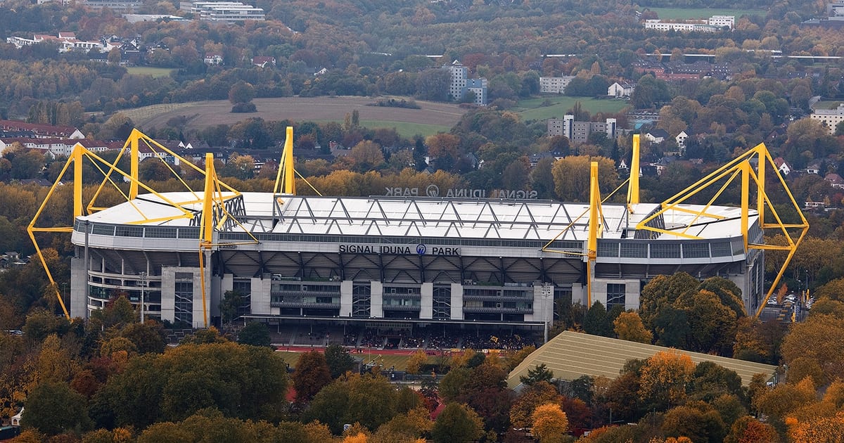 Vista aérea del Signal Iduna Park de Dortmund